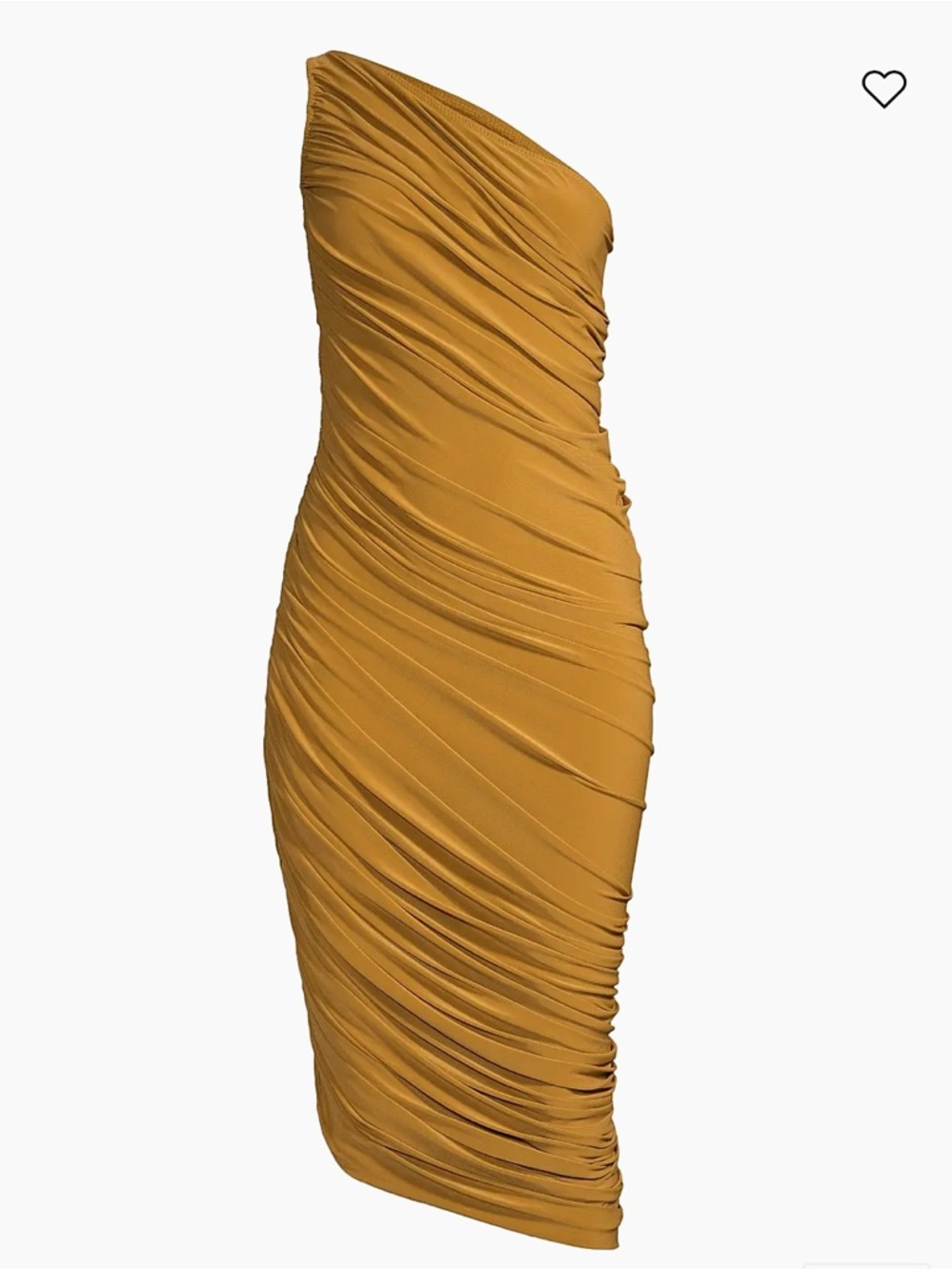 Norma Kamali Diana Ruched One-Shoulder Midi-Dress | M / 38 | Mocha